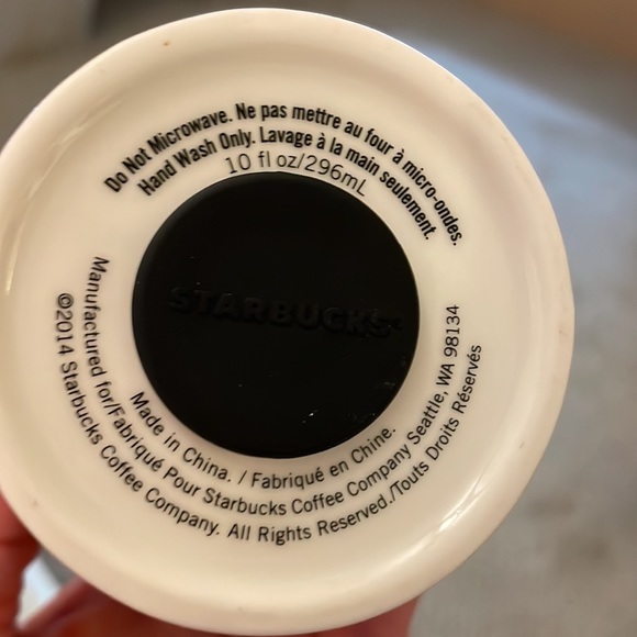 STARBUCKS VINTAGE 2014 ZIG-ZAG 10oz DOUBLE WALLED CERAMIC TUMBLER. - Picture 9 of 9